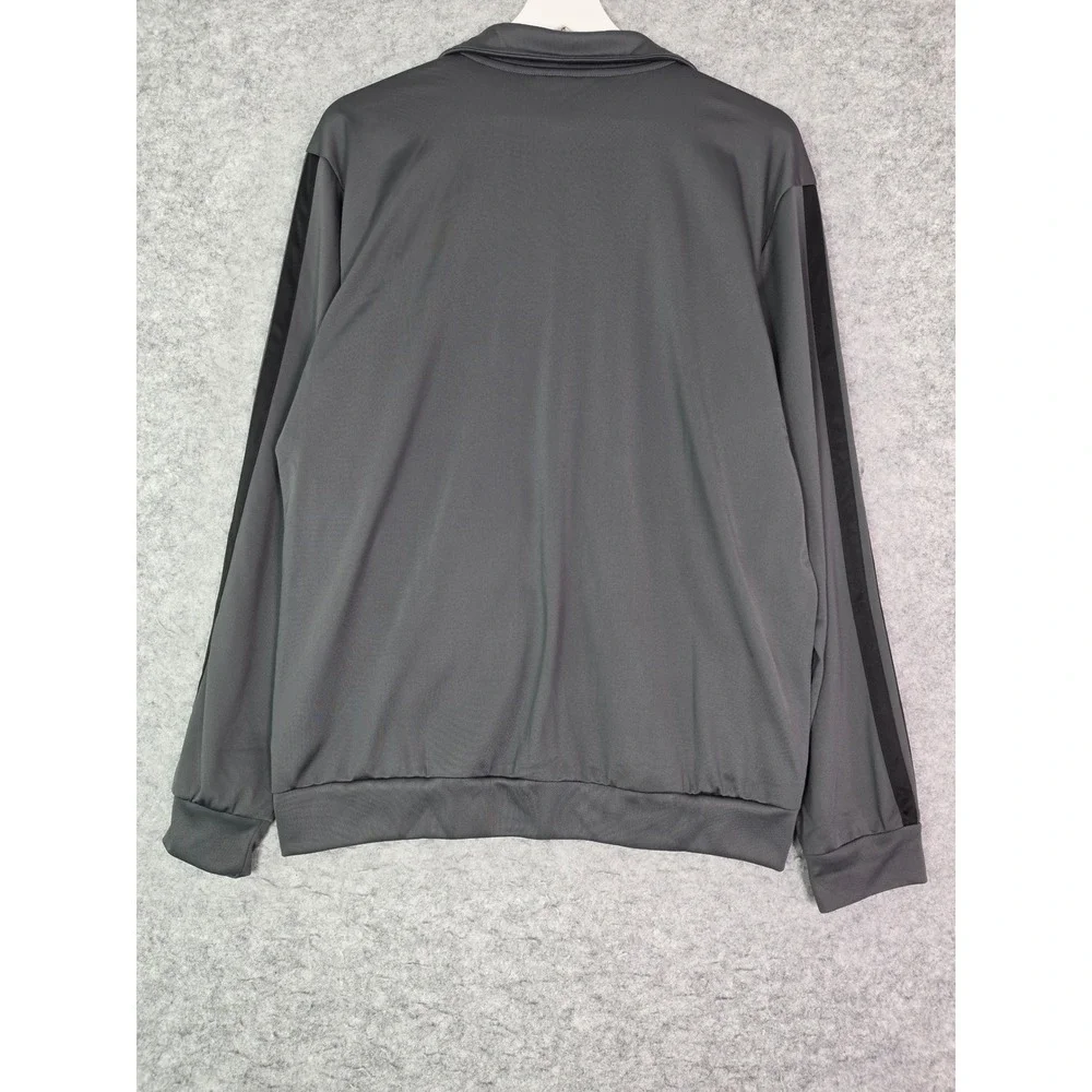 Adidas Mens 3 Stripes Zip Track Jacket Size M Grey Multi Sport Athletic Casual
